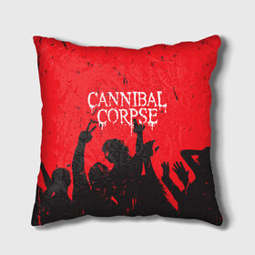 Подушка 3D с принтом Cannibal Corpse | Труп Каннибала (Z) в Тюмени, наволочка – 100% полиэстер, наполнитель – холлофайбер (легкий наполнитель, не вызывает аллергию). | состоит из подушки и наволочки. Наволочка на молнии, легко снимается для стирки | cannibal | cannibal corpse | corpse | death metal | deathgrind | алекс уэбстер | брутальный дэт метал | дэт метал | дэтграйнд | пол мазуркевич | роб барретт | труп каннибала