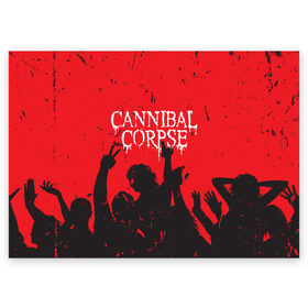 Поздравительная открытка с принтом Cannibal Corpse | Труп Каннибала (Z) в Тюмени, 100% бумага | плотность бумаги 280 г/м2, матовая, на обратной стороне линовка и место для марки
 | cannibal | cannibal corpse | corpse | death metal | deathgrind | алекс уэбстер | брутальный дэт метал | дэт метал | дэтграйнд | пол мазуркевич | роб барретт | труп каннибала