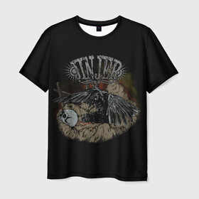 Мужская футболка 3D с принтом Jinjer metal band в Тюмени, 100% полиэфир | прямой крой, круглый вырез горловины, длина до линии бедер | Тематика изображения на принте: jinjer | meialcore | metal | rock | ворон | метал | рок | череп