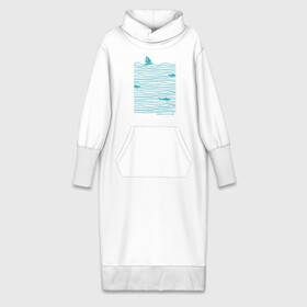 Платье удлиненное хлопок с принтом Море в Тюмени,  |  | акулы | вода | лодка | море | океан | отдых | парус | парусник | рыбы