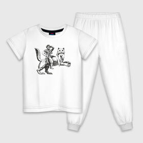 Детская пижама хлопок с принтом Верхом на Бабре в Тюмени, 100% хлопок |  брюки и футболка прямого кроя, без карманов, на брюках мягкая резинка на поясе и по низу штанин
 | бабр | байкал | сибирь