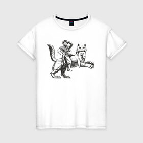 Женская футболка хлопок с принтом Верхом на Бабре в Тюмени, 100% хлопок | прямой крой, круглый вырез горловины, длина до линии бедер, слегка спущенное плечо | бабр | байкал | сибирь