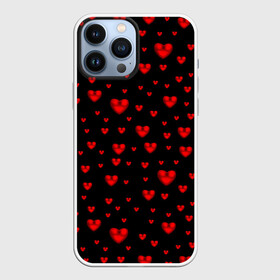 Чехол для iPhone 13 Pro Max с принтом Красные сердца в Тюмени,  |  | heart | love | red | red hearts. | градиент | день святого валентина | красные сердечки | красный | любовь | много сердечек | перламутр | сердце