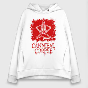 Женское худи Oversize хлопок с принтом Cannibal Corpse | Труп Каннибала (Z) в Тюмени, френч-терри — 70% хлопок, 30% полиэстер. Мягкий теплый начес внутри —100% хлопок | боковые карманы, эластичные манжеты и нижняя кромка, капюшон на магнитной кнопке | blood | cannibal | cannibal corpse | corpse | death metal | deathgrind | алекс уэбстер | брутальный дэт метал | дэт метал | дэтграйнд | кровь | пол мазуркевич | роб барретт | скелет | труп каннибала