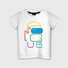 Детская футболка хлопок с принтом AMONG US COLOR TYPE | в Тюмени, 100% хлопок | круглый вырез горловины, полуприлегающий силуэт, длина до линии бедер | among us | амонг ас | игроман | игры | прикол