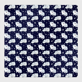 Магнитный плакат 3Х3 с принтом Милая Шиба Ину в Тюмени, Полимерный материал с магнитным слоем | 9 деталей размером 9*9 см | Тематика изображения на принте: звезды | ину | космос | луна | ракета | собаки | спит | хатико | шиба | японская