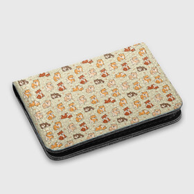 Картхолдер с принтом с принтом Шиба-Ину в Тюмени, натуральная матовая кожа | размер 7,3 х 10 см; кардхолдер имеет 4 кармана для карт; | ину | конфета | лапа | леденец | отпечаток | сладисти | собаки | торт | тортик | хатико | шиба | японская