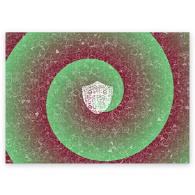 Поздравительная открытка с принтом Щит АПВ 176ВЗ в Тюмени, 100% бумага | плотность бумаги 280 г/м2, матовая, на обратной стороне линовка и место для марки
 | qr код | амулет | антивирус | антидепрессант | антистресс | вишневый | градиент | зеленый | иммуномодулятор | коллаж | оберег | талисман | щит