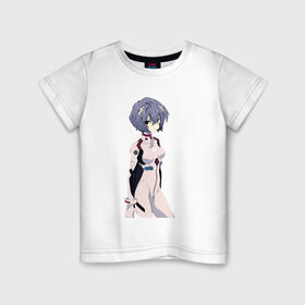 Детская футболка хлопок с принтом Ayanami Rei в Тюмени, 100% хлопок | круглый вырез горловины, полуприлегающий силуэт, длина до линии бедер | anime | evangelion | manga | аниме | аска | девушка | ева 20 | евангелион | манга