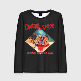 Женский лонгслив 3D с принтом Cannibal Corpse в Тюмени, 100% полиэстер | длинные рукава, круглый вырез горловины, полуприлегающий силуэт | at | back | bleeding | bloodthirst | butchered | cannibal | corpse | eaten | evisceration | gallery | gore | kill | kreaton | life | mutilated | obsessed | of | slayer | sodom | spawn | suicide | the | to | tomb | unimagined | vile | vi