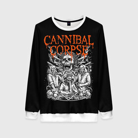 Женский свитшот 3D с принтом Cannibal Corpse в Тюмени, 100% полиэстер с мягким внутренним слоем | круглый вырез горловины, мягкая резинка на манжетах и поясе, свободная посадка по фигуре | at | back | birth | bleeding | bloodthirst | butchered | cannibal | corpse | eaten | evisceration | gallery | kill | kreaton | life | mutilated | obsessed | of | slayer | sodom | spawn | suicide | the | to | tomb | unimagined | vile | v