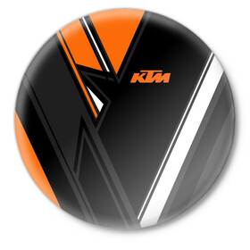Значок с принтом KTM | КТМ в Тюмени,  металл | круглая форма, металлическая застежка в виде булавки | enduro | ktm | moto | moto sport | motocycle | orange | sportmotorcycle | ктм | мото | мото спорт | мотоспорт | оранжевый | спорт мото