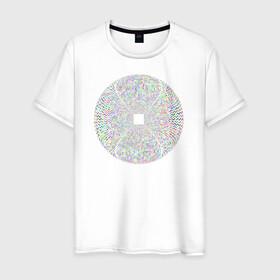 Мужская футболка хлопок с принтом Оптическая Иллюзия (Шар) в Тюмени, 100% хлопок | прямой крой, круглый вырез горловины, длина до линии бедер, слегка спущенное плечо. | диско | зрение | иллюзии | обман | полосы | узор | шар | шахматы