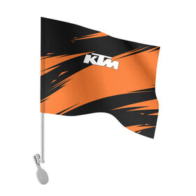 Флаг для автомобиля с принтом KTM | КТМ в Тюмени, 100% полиэстер | Размер: 30*21 см | enduro | ktm | moto | moto sport | motocycle | orange | sportmotorcycle | ктм | мото | мото спорт | мотоспорт | оранжевый | спорт мото