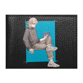 Обложка для студенческого билета с принтом Современный Альбедо в Тюмени, натуральная кожа | Размер: 11*8 см; Печать на всей внешней стороне | Тематика изображения на принте: альбедо | арт | блондин | милый парень | рисунок