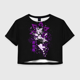 Женская футболка Crop-top 3D с принтом GENSHIN IMPACT ДИОНА в Тюмени, 100% полиэстер | круглая горловина, длина футболки до линии талии, рукава с отворотами | diona | genshin impact | геншин импакт | диона | игры | крио | персонажи