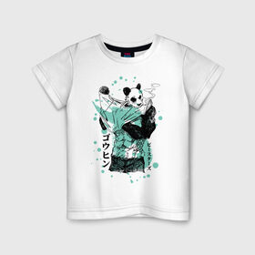 Детская футболка хлопок с принтом BEASTARS Гохин в Тюмени, 100% хлопок | круглый вырез горловины, полуприлегающий силуэт, длина до линии бедер | Тематика изображения на принте: anime | beastars | gouhin | manga | аниме | выдающиеся звери | гохин | манга | панда