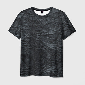 Мужская футболка 3D с принтом Мятая Бумага в Тюмени, 100% полиэфир | прямой крой, круглый вырез горловины, длина до линии бедер | Тематика изображения на принте: paper | бумага | мятая | мятая бумага | черная бумага