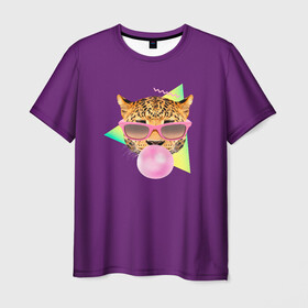 Мужская футболка 3D с принтом Тигр БАБЛ ГАМ в Тюмени, 100% полиэфир | прямой крой, круглый вырез горловины, длина до линии бедер | angry | animal | beast | jaws | predator | teeth | tiger | животное | зверь | злой | клыки | оскал | пасть | тигр | хищник