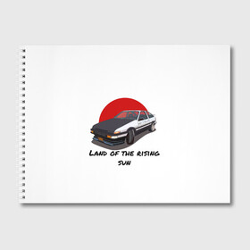 Альбом для рисования с принтом Land of the rising sun в Тюмени, 100% бумага
 | матовая бумага, плотность 200 мг. | Тематика изображения на принте: ae86 | drift | hachiroku | initial d | trueno | инициал ди | хачироку