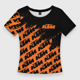 Женская футболка 3D Slim с принтом KTM  КТМ в Тюмени,  |  | enduro | ktm | moto | moto sport | motocycle | orange | sportmotorcycle | ктм | мото | мото спорт | мотоспорт | оранжевый | спорт мото