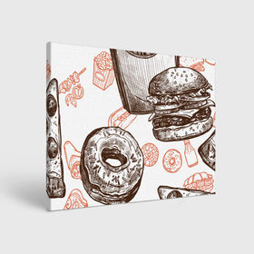 Холст прямоугольный с принтом Вкусности в Тюмени, 100% ПВХ |  | Тематика изображения на принте: бургер | вкусности | еда | пончик | попкорн | фастфуд | хот дог