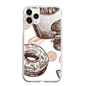 Чехол для iPhone 11 Pro матовый с принтом Вкусности в Тюмени, Силикон |  | бургер | вкусности | еда | пончик | попкорн | фастфуд | хот дог
