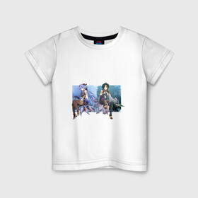 Детская футболка хлопок с принтом Гань Юй и Сяо в Тюмени, 100% хлопок | круглый вырез горловины, полуприлегающий силуэт, длина до линии бедер | арт | гань юй | коза | козочка | милая девушка | милый парень | рисунок | сяо