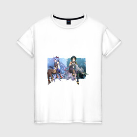 Женская футболка хлопок с принтом Гань Юй и Сяо в Тюмени, 100% хлопок | прямой крой, круглый вырез горловины, длина до линии бедер, слегка спущенное плечо | арт | гань юй | коза | козочка | милая девушка | милый парень | рисунок | сяо