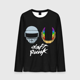 Мужской лонгслив 3D с принтом Daft Punk в Тюмени, 100% полиэстер | длинные рукава, круглый вырез горловины, полуприлегающий силуэт | daft punk | дафт панк | дафт панк арт | дафт панк шлемы | электронная музыка