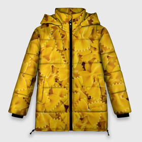 Женская зимняя куртка Oversize с принтом Макароны бабочки в Тюмени, верх — 100% полиэстер; подкладка — 100% полиэстер; утеплитель — 100% полиэстер | длина ниже бедра, силуэт Оверсайз. Есть воротник-стойка, отстегивающийся капюшон и ветрозащитная планка. 

Боковые карманы с листочкой на кнопках и внутренний карман на молнии | butterflies | dish | food | italy | noodles | pasta | side dish | бабочки | блюдо | гарнир | еда | италия | лапша | макароны | паста