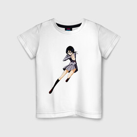 Детская футболка хлопок с принтом Bleach Rukia в Тюмени, 100% хлопок | круглый вырез горловины, полуприлегающий силуэт, длина до линии бедер | anime | bleach | hero | ichigo kurosaki | manga | блич | герой | ичиго куросаки | рукия