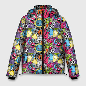 Мужская зимняя куртка 3D с принтом Музыкант в Тюмени, верх — 100% полиэстер; подкладка — 100% полиэстер; утеплитель — 100% полиэстер | длина ниже бедра, свободный силуэт Оверсайз. Есть воротник-стойка, отстегивающийся капюшон и ветрозащитная планка. 

Боковые карманы с листочкой на кнопках и внутренний карман на молнии. | блюз | вечеринка | гитара | джаз | диджей | диско | дискотека | кантри | караоке | классическая музыка | клуб | музыка | музыкальные инструменты | музыкант | наушники | ноты | поп | ритм н блюз | рок
