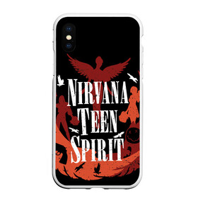 Чехол для iPhone XS Max матовый с принтом NIRVANA TEEN SPIRIT в Тюмени, Силикон | Область печати: задняя сторона чехла, без боковых панелей | art | cobain | curt | girl | grunge | metal | music | nirvana | punk | rock | spiritm | usa | гранж | группа | кобэйн | курт | метал | музыка | нирвана | панк | рисунок | рок | сша