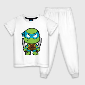 Детская пижама хлопок с принтом Leonardo в Тюмени, 100% хлопок |  брюки и футболка прямого кроя, без карманов, на брюках мягкая резинка на поясе и по низу штанин
 | donatello | leonardo | michelangelo | ninja | pizza | raphael | turtles | донателло | животные | карате | комикс | комиксы | леонардо | микеланджело | мультфильм | мутант | мутанты | ниндзя | пицца | рафаэль | сплинтер | супергерой