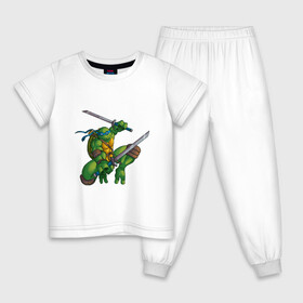 Детская пижама хлопок с принтом Леонардо в Тюмени, 100% хлопок |  брюки и футболка прямого кроя, без карманов, на брюках мягкая резинка на поясе и по низу штанин
 | donatello | leonardo | michelangelo | ninja | pizza | raphael | turtles | донателло | животные | карате | комикс | комиксы | леонардо | микеланджело | мультфильм | мутант | мутанты | ниндзя | пицца | рафаэль | сплинтер | супергерой