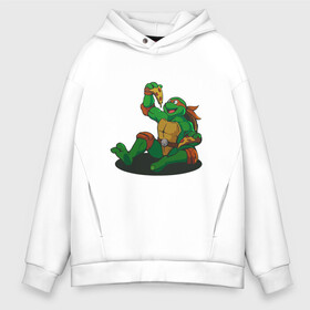 Мужское худи Oversize хлопок с принтом Pizza - Ninja Turtles в Тюмени, френч-терри — 70% хлопок, 30% полиэстер. Мягкий теплый начес внутри —100% хлопок | боковые карманы, эластичные манжеты и нижняя кромка, капюшон на магнитной кнопке | donatello | leonardo | michelangelo | ninja | pizza | raphael | turtles | донателло | животные | карате | комикс | комиксы | леонардо | микеланджело | мультфильм | мутант | мутанты | ниндзя | пицца | рафаэль | сплинтер | супергерой