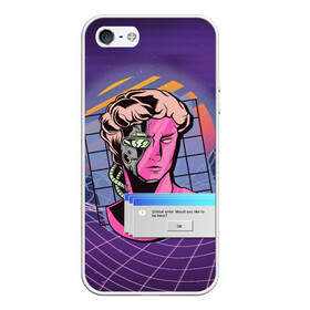 Чехол для iPhone 5/5S матовый с принтом Vaporwave Cyborg Statue в Тюмени, Силикон | Область печати: задняя сторона чехла, без боковых панелей | aesthetic | critical | cyberpunk | error | geometry | retrowave | sun | windows | вапорвейв | вейпорвейв | виндоус | геометрия | киберпанк | киборг | критическая ошибка | ошибка | паровая волна | ретровейв | солнце | статуя