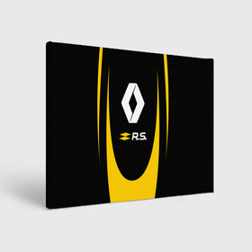 Холст прямоугольный с принтом RENAULT SPORT в Тюмени, 100% ПВХ |  | auto | car | france | life | logan | megane | renault | sandero | sport | автомобиль | водителям | логан | логотип | машина | рено | сандеро | франция