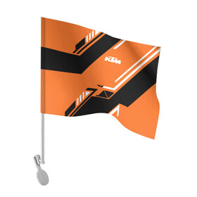 Флаг для автомобиля с принтом KTM КТМ SPORT в Тюмени, 100% полиэстер | Размер: 30*21 см | enduro | ktm | moto | moto sport | motocycle | orange | sportmotorcycle | ктм | мото | мото спорт | мотоспорт | оранжевый | спорт мото
