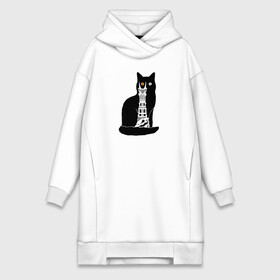 Платье-худи хлопок с принтом КотоМордор в Тюмени,  |  | cat | башня | властелин колец | киса | кот | котенок | котэ | кошка | мордор | фильм | черный
