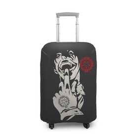 Чехол для чемодана 3D с принтом Алукард HELL в Тюмени, 86% полиэфир, 14% спандекс | двустороннее нанесение принта, прорези для ручек и колес | anime | hellsing | vampire | кото хирано