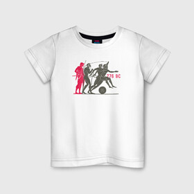 Детская футболка хлопок с принтом Olimpic games в Тюмени, 100% хлопок | круглый вырез горловины, полуприлегающий силуэт, длина до линии бедер | бег | история | люди | олимпийские игры | отдых | отпуск | прикол | скорость | спорт