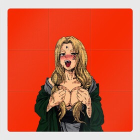 Магнитный плакат 3Х3 с принтом Ahegao Цунаде в Тюмени, Полимерный материал с магнитным слоем | 9 деталей размером 9*9 см | ahegao | anime | anime girl | ахегао | девушка | охегао | семпай | цунаде | цунадэ