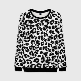 Мужской свитшот 3D с принтом Снежный Барс в Тюмени, 100% полиэстер с мягким внутренним слоем | круглый вырез горловины, мягкая резинка на манжетах и поясе, свободная посадка по фигуре | cheetah | leopard | wool | барс | леопард