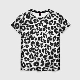 Женская футболка 3D с принтом Снежный Барс в Тюмени, 100% полиэфир ( синтетическое хлопкоподобное полотно) | прямой крой, круглый вырез горловины, длина до линии бедер | cheetah | leopard | wool | барс | леопард