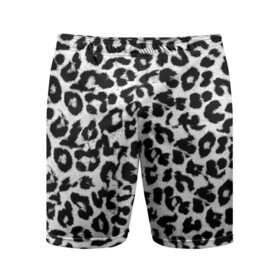 Мужские шорты спортивные с принтом Снежный Барс в Тюмени,  |  | cheetah | leopard | wool | барс | леопард