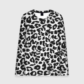 Мужской лонгслив 3D с принтом Снежный Барс в Тюмени, 100% полиэстер | длинные рукава, круглый вырез горловины, полуприлегающий силуэт | Тематика изображения на принте: cheetah | leopard | wool | барс | леопард