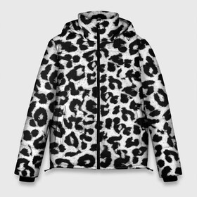 Мужская зимняя куртка 3D с принтом Снежный Барс в Тюмени, верх — 100% полиэстер; подкладка — 100% полиэстер; утеплитель — 100% полиэстер | длина ниже бедра, свободный силуэт Оверсайз. Есть воротник-стойка, отстегивающийся капюшон и ветрозащитная планка. 

Боковые карманы с листочкой на кнопках и внутренний карман на молнии. | cheetah | leopard | wool | барс | леопард