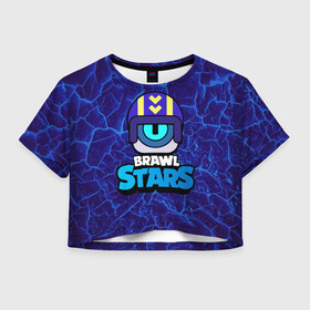 Женская футболка Crop-top 3D с принтом STU СТУ Brawl Stars в Тюмени, 100% полиэстер | круглая горловина, длина футболки до линии талии, рукава с отворотами | brawl | brawl stars | brawlstars | brawl_stars | jessie | бравл | бравлер stu | бравлстарс | гонщик | каскадер | сту